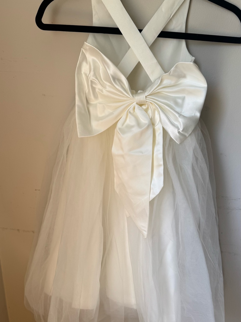 Ivory Tulle Dress with Satin Bow